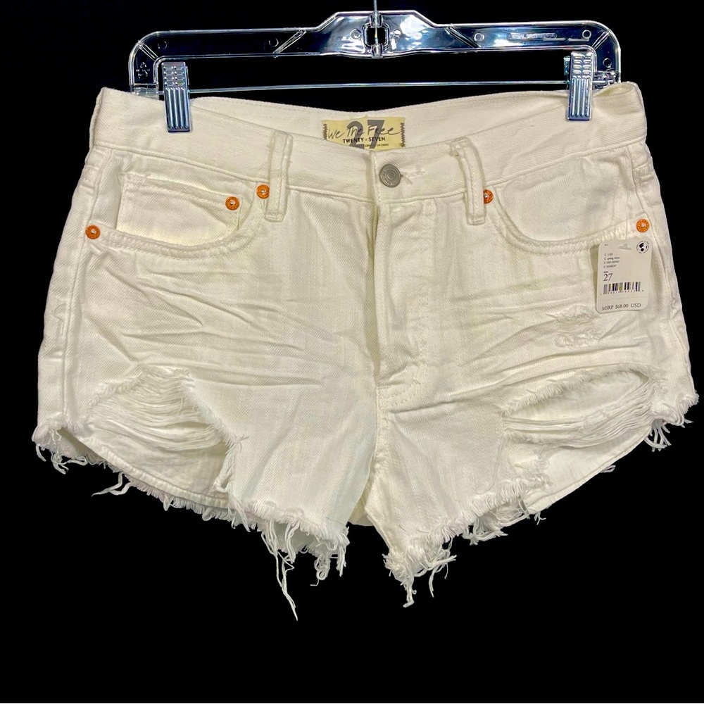 Free People Women's We The Free Loving Good Vibrations Shorts Ivory